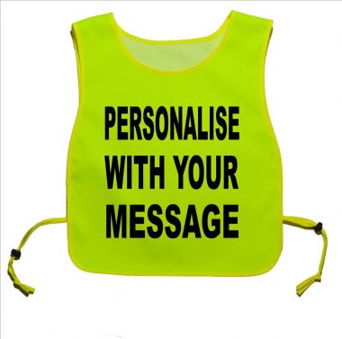 Personalised Printed Yellow tabard for dog Walking 